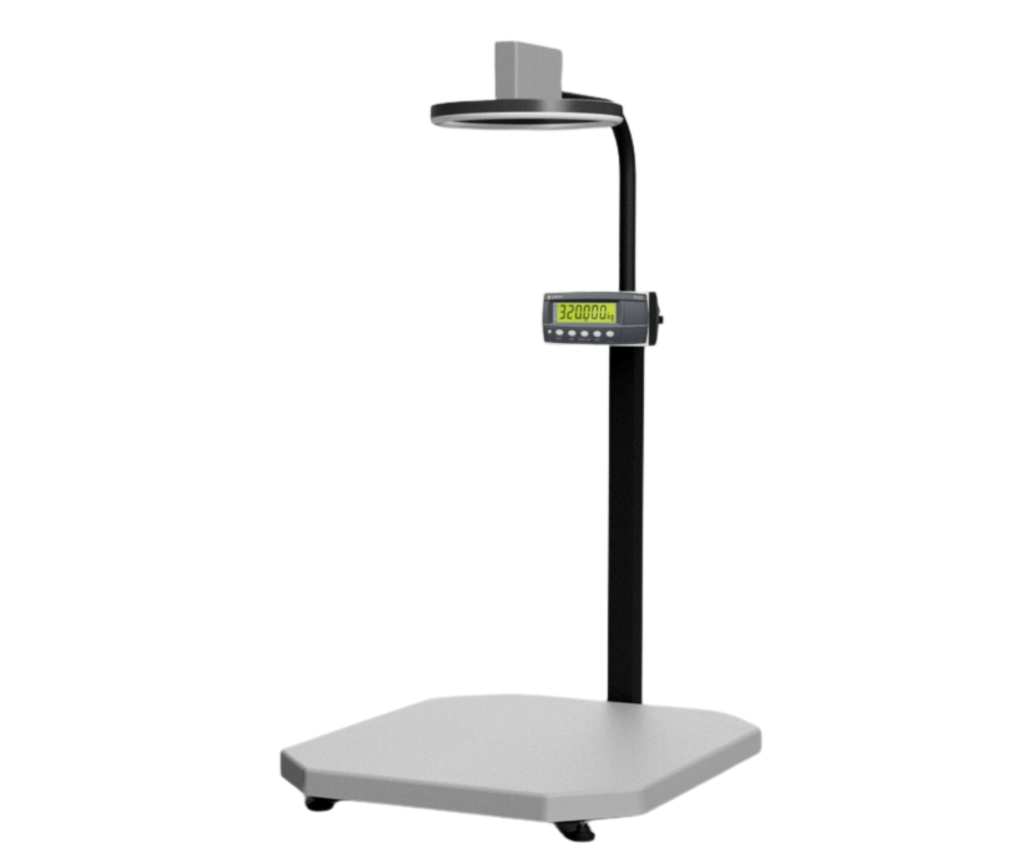 Parcelcube Vision with ring light measuring and weighing parcels accurately