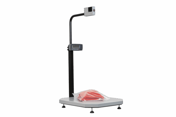 A smart scale and dimensioning unit – either standalone or integrated into a warehouse management system – with automatic 3D measurement and scanning, enabling effortless weighing and measuring of even irregularly shaped packages.