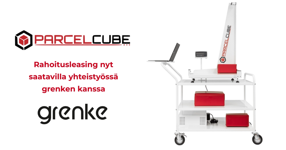 Parcelcube mittaus- ja punnituslaite rahoitusleasingilla saatavilla yhteistyössä grenken kanssa.