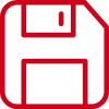 Icon showing local data saving via Parcelcube software in CSV or Excel files.